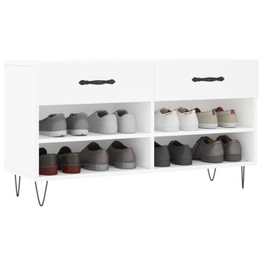 vidaXL Παπουτσοθήκη Λευκή 102x35x55cm από Επεξεργασμένο Ξύλο