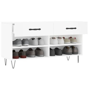 vidaXL Παπουτσοθήκη Λευκή 102x35x55cm από Επεξεργασμένο Ξύλο