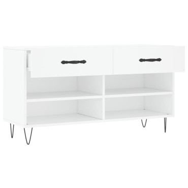 vidaXL Παπουτσοθήκη Λευκή 102x35x55cm από Επεξεργασμένο Ξύλο