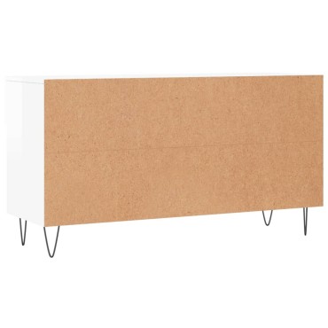vidaXL Παπουτσοθήκη Γυαλιστερό Λευκό 102x35x55cm Επεξεργασμένο Ξύλο