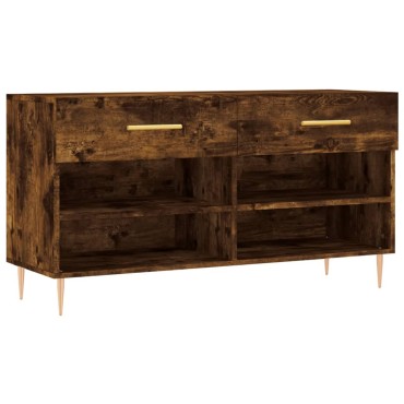 vidaXL Παπουτσοθήκη Καπνιστή Δρυς 102x35x55cm από Επεξεργασμένο Ξύλο