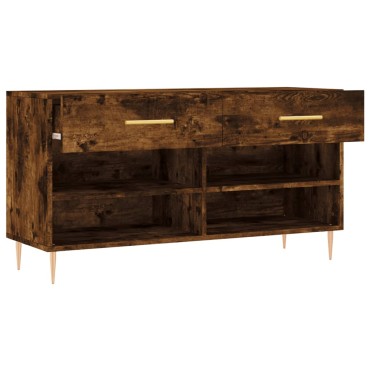 vidaXL Παπουτσοθήκη Καπνιστή Δρυς 102x35x55cm από Επεξεργασμένο Ξύλο