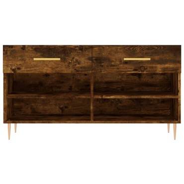 vidaXL Παπουτσοθήκη Καπνιστή Δρυς 102x35x55cm από Επεξεργασμένο Ξύλο