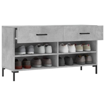 vidaXL Παπουτσοθήκη Γκρι Σκυρ. 102x35x55cm από Επεξεργασμένο Ξύλο