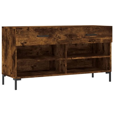 vidaXL Παπουτσοθήκη Καπνιστή Δρυς 102x35x55cm από Επεξεργασμένο Ξύλο