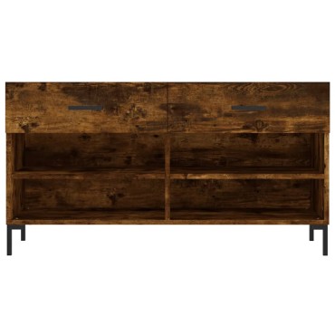 vidaXL Παπουτσοθήκη Καπνιστή Δρυς 102x35x55cm από Επεξεργασμένο Ξύλο