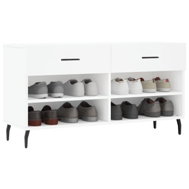 vidaXL Παπουτσοθήκη Λευκή 102x35x55cm από Επεξεργασμένο Ξύλο