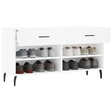 vidaXL Παπουτσοθήκη Λευκή 102x35x55cm από Επεξεργασμένο Ξύλο