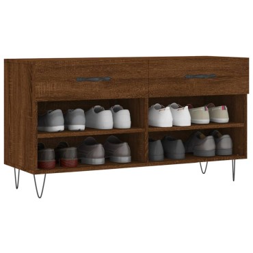 vidaXL Παπουτσοθήκη Καφέ Δρυς 102x35x55cm από Επεξεργασμένο Ξύλο