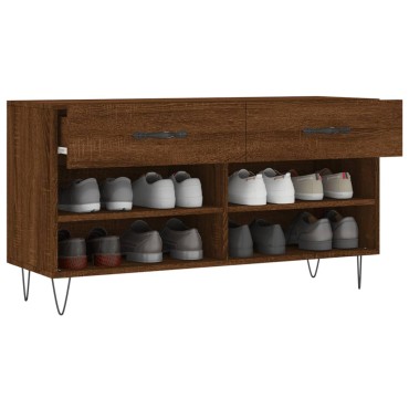 vidaXL Παπουτσοθήκη Καφέ Δρυς 102x35x55cm από Επεξεργασμένο Ξύλο