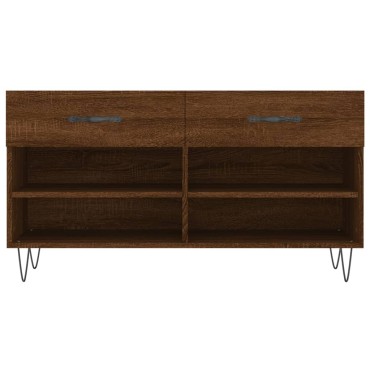 vidaXL Παπουτσοθήκη Καφέ Δρυς 102x35x55cm από Επεξεργασμένο Ξύλο