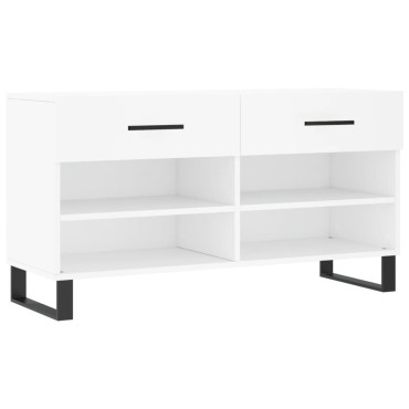 vidaXL Παπουτσοθήκη Λευκή 102x35x55cm από Επεξεργασμένο Ξύλο