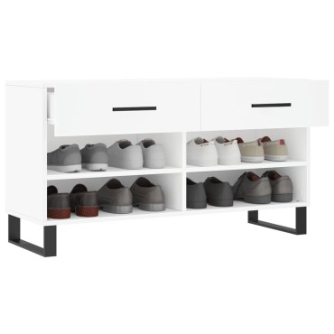 vidaXL Παπουτσοθήκη Λευκή 102x35x55cm από Επεξεργασμένο Ξύλο