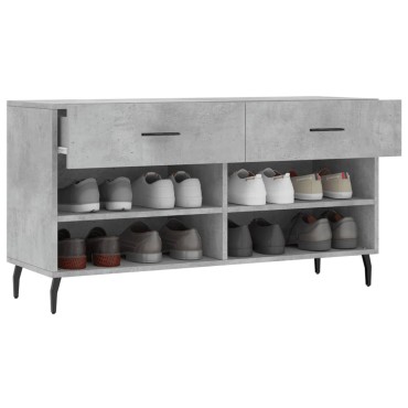 vidaXL Παπουτσοθήκη Γκρι Σκυρ. 102x35x55cm από Επεξεργασμένο Ξύλο