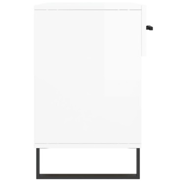 vidaXL Παπουτσοθήκη Γυαλιστερό Λευκό 102x35x55cm Επεξεργασμένο Ξύλο