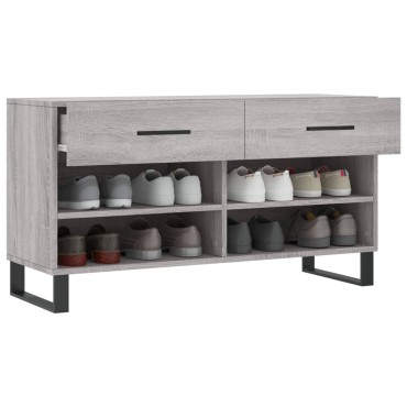 vidaXL Παπουτσοθήκη Γκρι Sonoma 102x35x55cm από Επεξεργασμένο Ξύλο