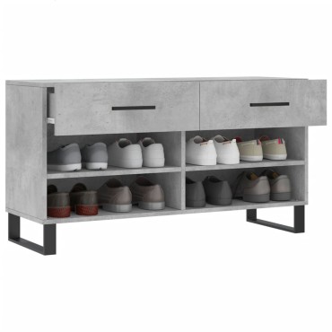vidaXL Παπουτσοθήκη Γκρι Σκυρ. 102x35x55cm από Επεξεργασμένο Ξύλο