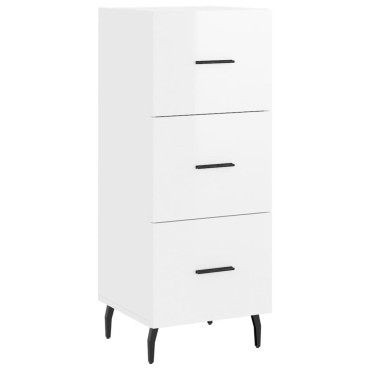 vidaXL Ντουλάπι Γυαλιστερό Λευκό 34,5x34x90cm Επεξεργασμένο Ξύλο 1 τεμ.