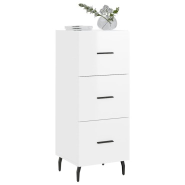 vidaXL Ντουλάπι Γυαλιστερό Λευκό 34,5x34x90cm Επεξεργασμένο Ξύλο 1 τεμ.