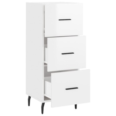 vidaXL Ντουλάπι Γυαλιστερό Λευκό 34,5x34x90cm Επεξεργασμένο Ξύλο 1 τεμ.