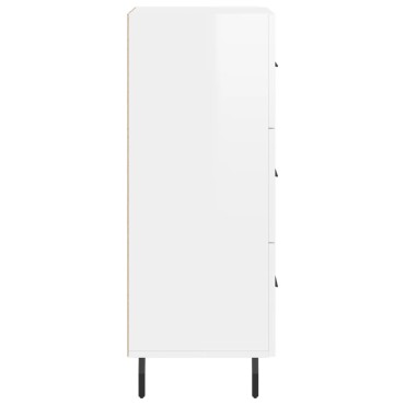 vidaXL Ντουλάπι Γυαλιστερό Λευκό 34,5x34x90cm Επεξεργασμένο Ξύλο 1 τεμ.