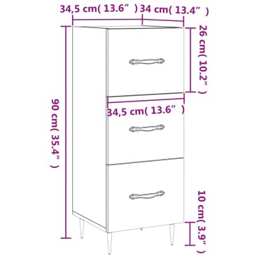 vidaXL Ντουλάπι Καπνιστή Δρυς 34,5x34x90cm Επεξεργασμένο Ξύλο 1 τεμ.