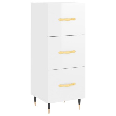 vidaXL Ντουλάπι Γυαλιστερό Λευκό 34,5x34x90cm Επεξεργασμένο Ξύλο 1 τεμ.