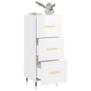 vidaXL Ντουλάπι Γυαλιστερό Λευκό 34,5x34x90cm Επεξεργασμένο Ξύλο 1 τεμ.