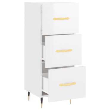 vidaXL Ντουλάπι Γυαλιστερό Λευκό 34,5x34x90cm Επεξεργασμένο Ξύλο 1 τεμ.
