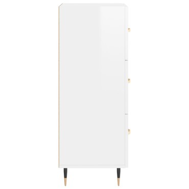 vidaXL Ντουλάπι Γυαλιστερό Λευκό 34,5x34x90cm Επεξεργασμένο Ξύλο 1 τεμ.