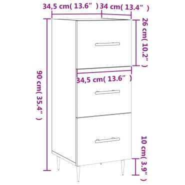 vidaXL Ντουλάπι Γκρι Sonoma 34,5x34x90cm από Επεξεργασμένο Ξύλο 1 τεμ.