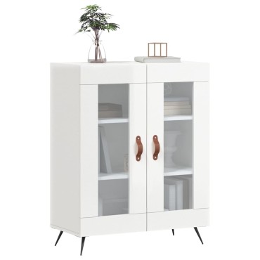 vidaXL Ντουλάπι Γυαλιστερό Λευκό 69,5x34x90cm Επεξεργασμένο Ξύλο 1 τεμ.