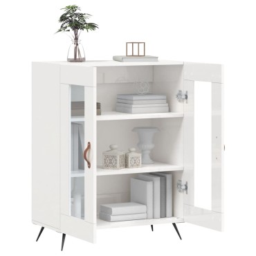 vidaXL Ντουλάπι Γυαλιστερό Λευκό 69,5x34x90cm Επεξεργασμένο Ξύλο 1 τεμ.