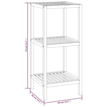 vidaXL Ραφιέρα Μπάνιου 36x36x79cm από Μασίφ Ξύλο Καρυδιάς 1 τεμ.
