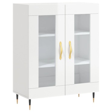 vidaXL Ντουλάπι Γυαλιστερό Λευκό 69,5x34x90cm Επεξεργασμένο Ξύλο 1 τεμ.