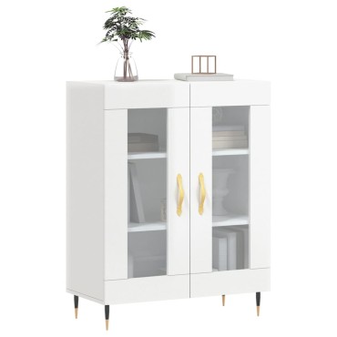 vidaXL Ντουλάπι Γυαλιστερό Λευκό 69,5x34x90cm Επεξεργασμένο Ξύλο 1 τεμ.