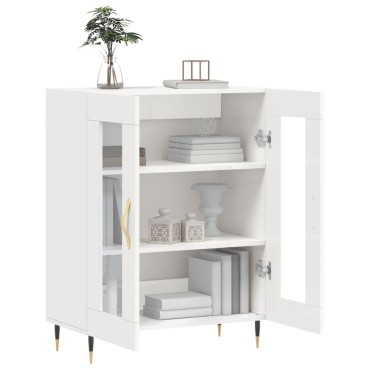 vidaXL Ντουλάπι Γυαλιστερό Λευκό 69,5x34x90cm Επεξεργασμένο Ξύλο 1 τεμ.