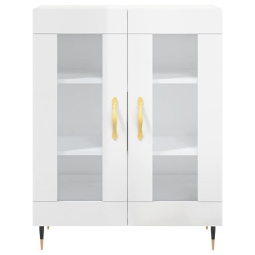 vidaXL Ντουλάπι Γυαλιστερό Λευκό 69,5x34x90cm Επεξεργασμένο Ξύλο 1 τεμ.