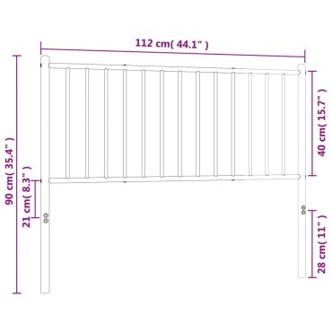 vidaXL Κεφαλάρι Λευκό Μεταλλικό 112x3x90cm 1 τεμ.