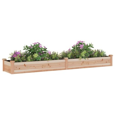 vidaXL Ζαρντινιέρα Υπερυψ. με Επένδυση 240x45x25 εκ. Μασίφ Ξύλο Ελάτης