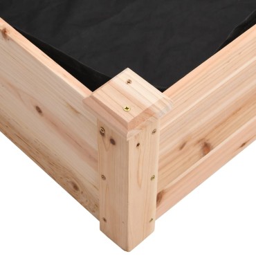vidaXL Ζαρντινιέρα Υπερυψ. με Επένδυση 240x45x25 εκ. Μασίφ Ξύλο Ελάτης