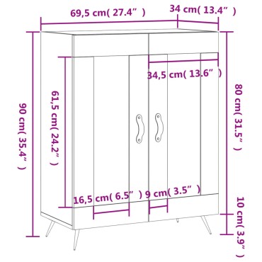 vidaXL Ντουλάπι Καπνιστή Δρυς 69,5x34x90cm Επεξεργασμένο Ξύλο 1 τεμ.