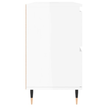 vidaXL Ντουλάπι Μπάνιου Γυαλ. Λευκό 80x33x60cm από Επεξεργ. Ξύλο