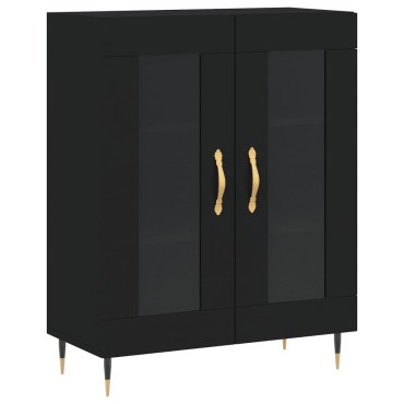 vidaXL Συρταριέρα Μαύρη 69,5x34x90cm από Επεξεργασμένο Ξύλο 1 τεμ.