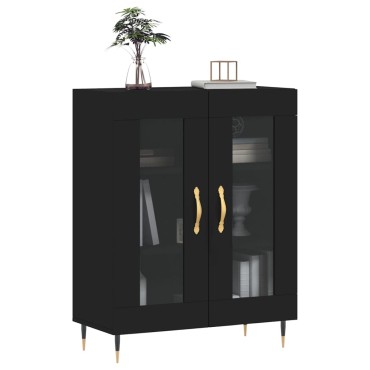 vidaXL Συρταριέρα Μαύρη 69,5x34x90cm από Επεξεργασμένο Ξύλο 1 τεμ.