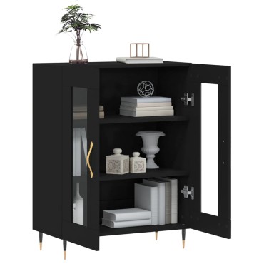 vidaXL Συρταριέρα Μαύρη 69,5x34x90cm από Επεξεργασμένο Ξύλο 1 τεμ.