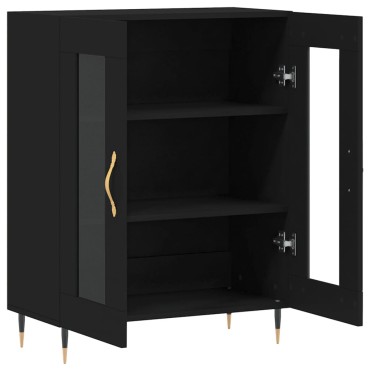 vidaXL Συρταριέρα Μαύρη 69,5x34x90cm από Επεξεργασμένο Ξύλο 1 τεμ.