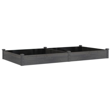 vidaXL Ζαρντινιέρα Υπερυψ. με Επένδυση Γκρι 240x120x25 εκ. Μασίφ Ελάτη