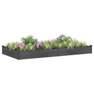 vidaXL Ζαρντινιέρα Υπερυψ. με Επένδυση Γκρι 240x120x25 εκ. Μασίφ Ελάτη