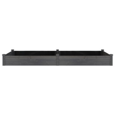 vidaXL Ζαρντινιέρα Υπερυψ. με Επένδυση Γκρι 240x120x25 εκ. Μασίφ Ελάτη